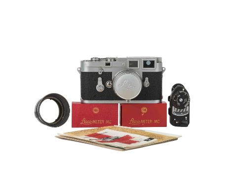 KAMERA LEICA M3 MIT DREI LEICA METER MR, 1954-66, Art. Nr. 820037, Objektiv verbaut SUMMARON 1:2,8/5 (1329330) (Defekt), Kame