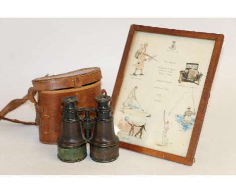 Titanic Interest items belonging to Sir Cosmo Edmund Duff-Gordon, including a cased pair of Elliott Brothers binoculars, reta