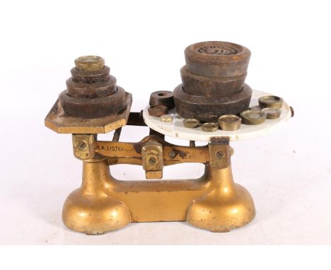 R A Lister &amp; Co. set of vintage scales and weights. 