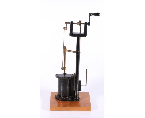 Scale model of a rotary pump mounted on plinth base, 43cm. 