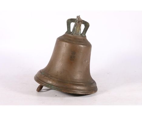 WWII RAF scramble bell, with Air Ministry crown motif dated 1940, additionally stamped ATW with broad military arrow on top o