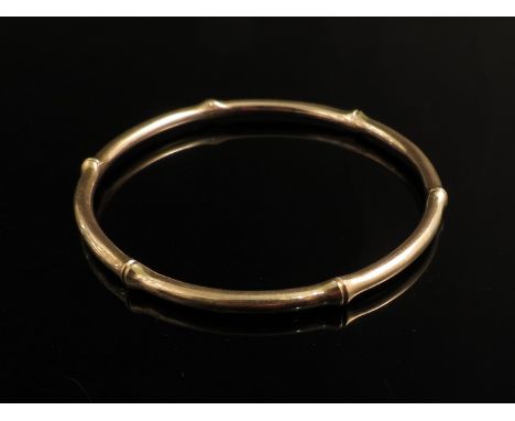 A 9ct gold "bamboo" bangle, 10.7 grams