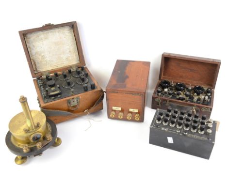 Reflecting Galvanometer, H Tinsley, England, No. 11804, Fixed frequency vibration Galvanometer, No 480, Wheatstone Bridge Typ