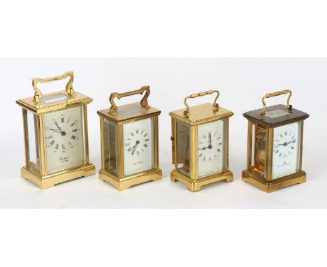 Brass carriage clock by Mathew Norman, and three others by Mappin & Webb, Woodford and Bayard (4)