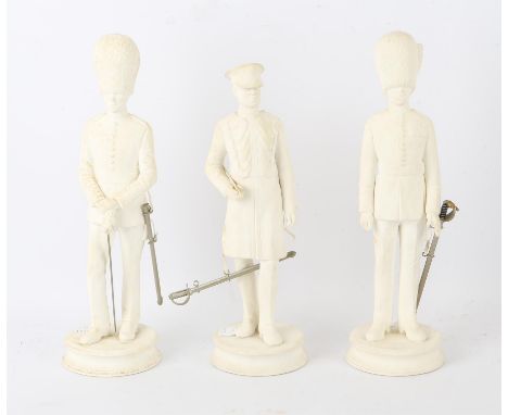 Group of three Michael Sutty statues of army officers, height typically 32cm. (3)