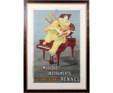 LOTTI [FRENCH, 20TH C.] COLOR LITHOGRAPH POSTER, H 60 1/2", W 40", 'BOSSARD-BONNEL RENNES': Framed. 