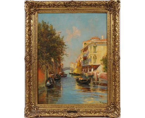RAYMOND ALLEGRE [FRENCH, 1857-1933], OIL ON WOOD PANEL, 25 3/4" X 19 1/4", VENICE: Signed lower right; 25 3/4" x 19 1/4"; fra
