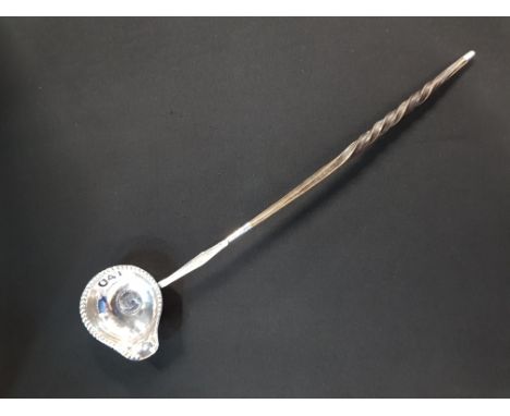 SILVER &amp; HORN GEORGIAN TODDY LADLE