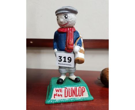 CAST IRON GOLFER WE PLAY DUNLOP