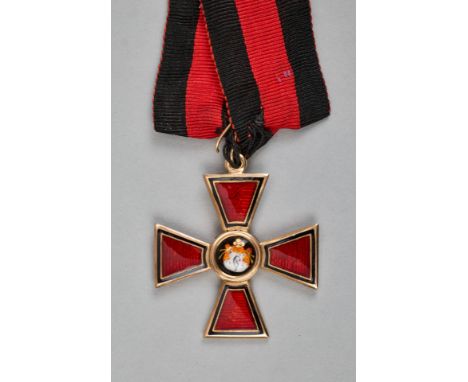 Ausländische Orden &amp; Ehrenzeichen - Russland/Zarenreich : Rußland: St. Wladimir Orden 4. Klasse.Gold und Emaille, am genä