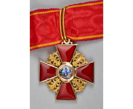 Ausländische Orden &amp; Ehrenzeichen - Russland/Zarenreich : Rußland: St. Anna Orden 3. Klasse,Gold und Emaille, am langen O