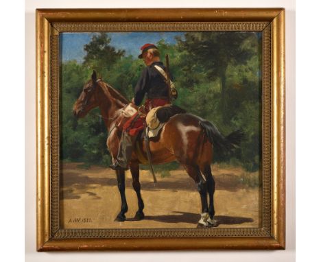 Militaria Deutschland - Preussen : Anton von Werner: Ölstudie für das Rundbild "Die Schlacht bei Sedan" .Öl auf Leinwand. Am 