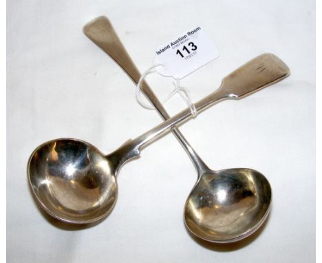 Georgian silver sauce ladle - 1803 and a late Victorian ditto