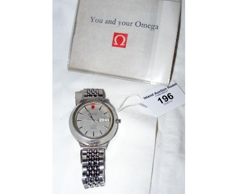 An Omega "Seamaster" electronic chronometer gent's wristwatch with integral strap