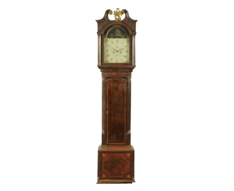 A late 18th/early 19th century mahogany longcase clock by J Hodgson of Whitehaven, with 31 cm painted dial with subsidiary se