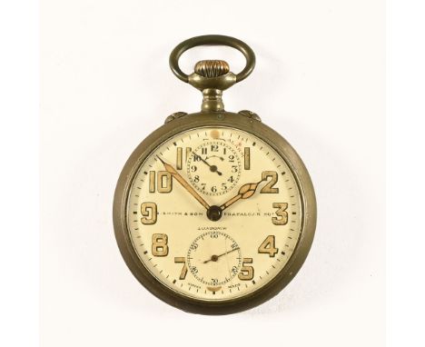 A Zenith retailed by Smith & Son Trafalgar Square London Swiss made alarm pocket watch.  Diameter +/- 4.5 cm.