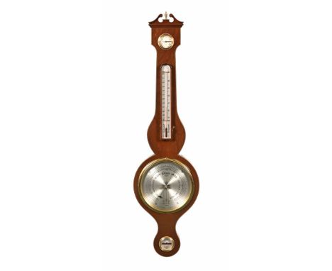 A George III style reproduction aneroid barometer.  Height 97 cm.