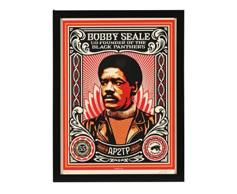 Shepherd Fairey (American born 1970), Bobby Seale co founder of The Black Panthers screen print, signed lower right and numbe