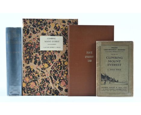 A collection of four mountaineering and Everest interest books by Captain George I Finch "The Making Of a Mountaineer" first 