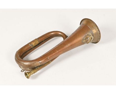 A Pakistan Military Special Service Group bugle, circa 1950.  Length 29.5 cm and +/- 10 cm at the bell end.