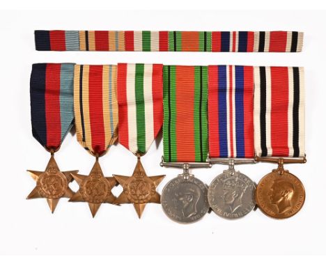 A medal group of six Second World War medals with ribbons, 39/45 Defence Medal, 39/45 Service Medal and Special Constabulary 