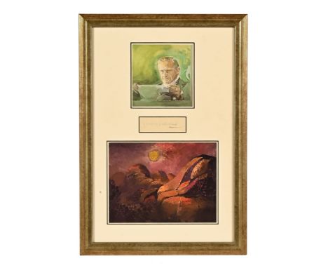 Graham Sutherland (1903-1980) interest, a framed signature by the artist along with a print of a self-portrait (now in the Na