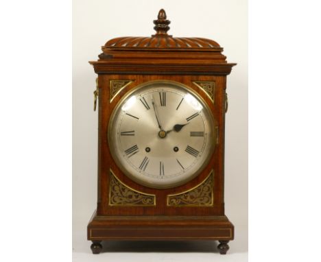 Winterhalder &amp; Hofmeier, a late 19th century German walnut 8 day bracket clock, the silvered dial with Roman numerals the