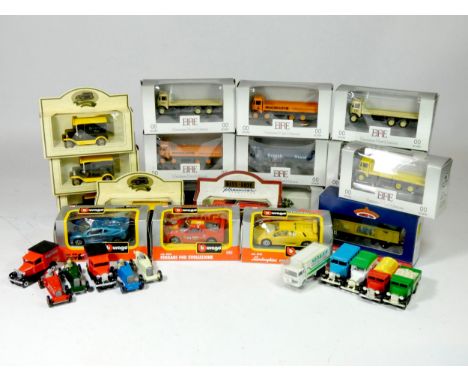 Three Burago boxed 1:43 scale die-cast models, to include a Ferrari F40 Evoluzione, Centenaire and a Lamborghini Diablo, toge