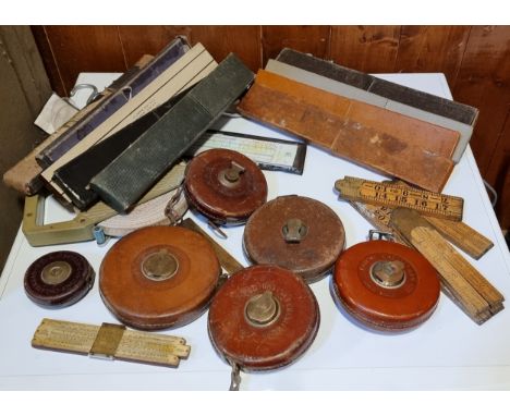 Ten slide rules, dating from the 1950s, to include The"Unique" Log-Log, an A. W. Faber Castell, boxed, an Aristo Scholar LL, 