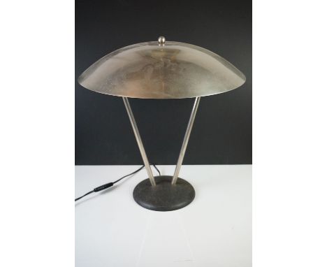 Chrome ' UFO ' design Table Lamp, approximately 43cm high 