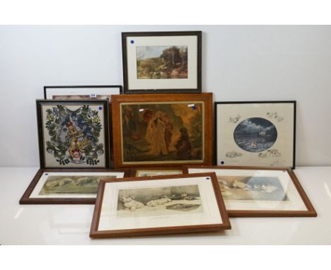 Four Cecil Aldin Terrier Prints, three published by The Illustrated London News titled ' For what we are about to receive ', 