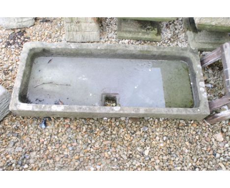 Granite stone trough, 112cm long x 19cm high 