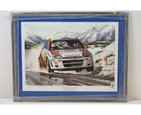 K W Davies Signed Limited Edition Print ' Colin McRae / Nicky Grist, Ford Focus WRC, 1999 Monte Carlo Rally ' no. 440/1000, i