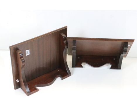 Pair of Mahogany Bracket Shelves, 42cm wide x 12cm high 