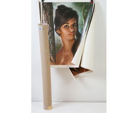 Five Rolled Mid century Retro J. H. Lynch ' Tina ' Prints, 62cm x 50cm 