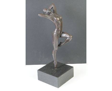 Bronze Figure of a Ballet Dancer mounted on a square plinth, numbered 6/10 (underneath foot), 33cm high 