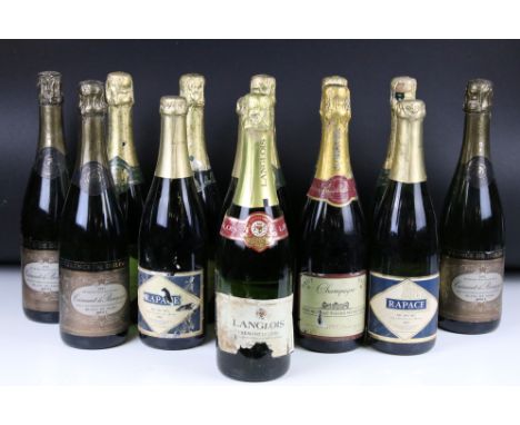 Champagne - Cremant de Bourgogne x 5, Sunday Times Wine Club x 1, 2001 Prince de Dulphey x 3 &amp; four others (13 bottles) 