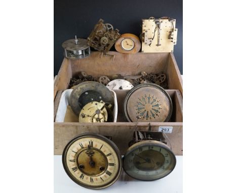 Wooden tray of Clock Parts, Spares and Repairs 