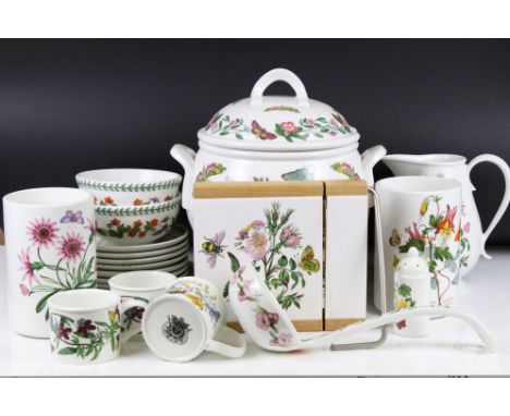Portmerion, 'The Botanic Garden' wares, comprising: soup tureen, cover and ladle, large jardinière, small jardinière, three s