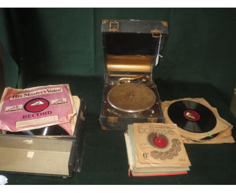 Della 85 record player with quantity of mixed records