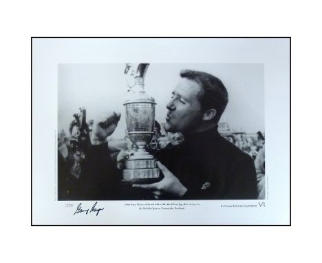 Gary Player signed limited edition print with signing photo In 1959, Gary won his first Open and the time was the youngest ev