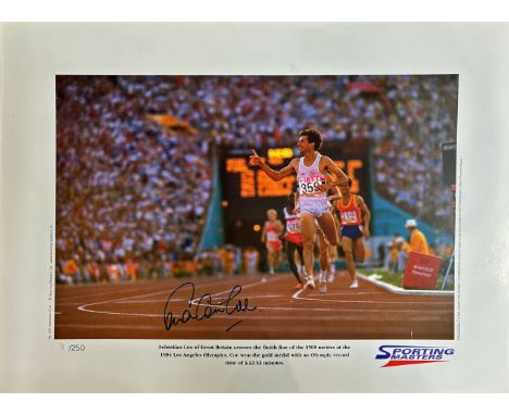 Lord Sebastian Coe signed limited edition print with signing photo Sebastian Coe is one of the great names of British sport w