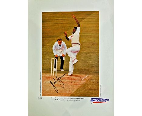 Joel Garner signed limited edition print with signing photo The first ever World Cup was won by the hugely successful West In