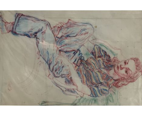 Tomás (Tommy) Joseph Harris (1908-1964):Two portrait studies of Margaret Macfadyn, pencil & mixed media,mounted but unframed.