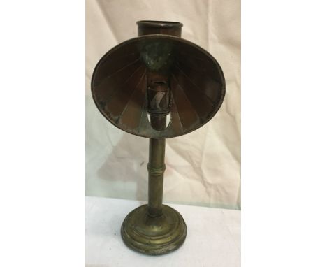 A brass and copper student lamp by the Army & Navy store