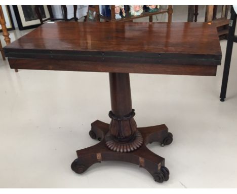 A William IV rosewood card table