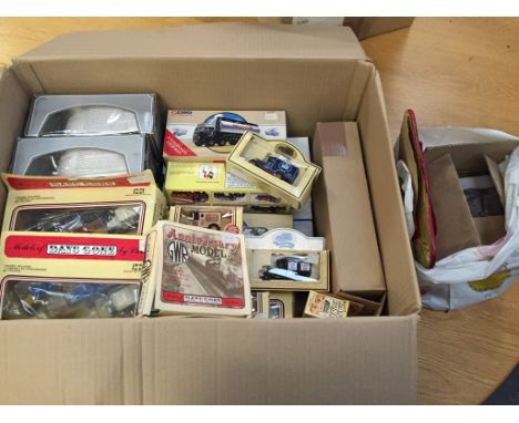 A box of boxed diecast to include Corgi tankers etc