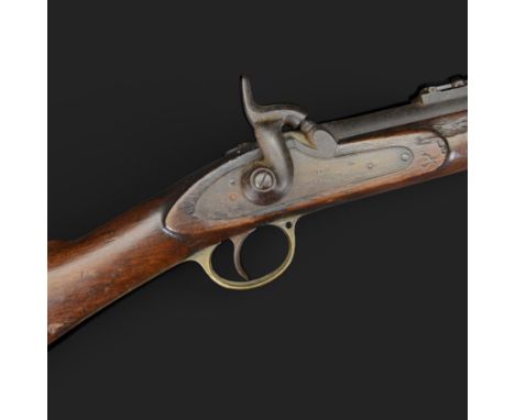 Two-Band short service musket, the L66cm barrel with sold out of service marks and indistinct marks, with ram rod beneath, th