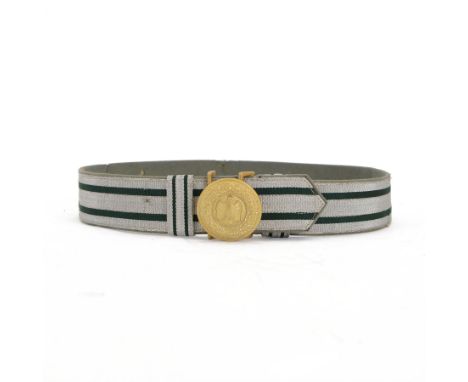 WWII Third Reich Nazi German Officers ceremonial/parade uniform belt, olive green fabric with silver aluminium bullion thread