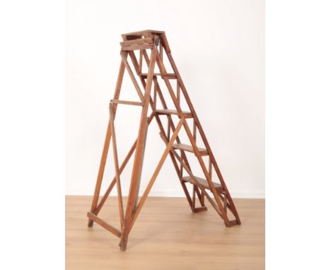 A LATTISTEP PATENT STEP LADDER BY HATHERSLEY 20th century, 126cm high when erectProperty from the collection of Bruce and Eli